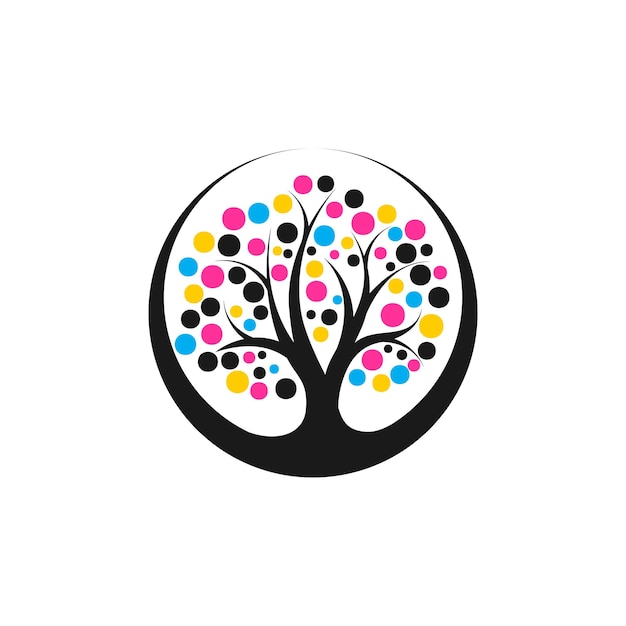 Moderne en creatieve boom logo ontwerpsjabloon