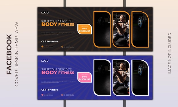 Moderne en creatieve fitness- en fitnesswebbanner-sjabloonontwerp