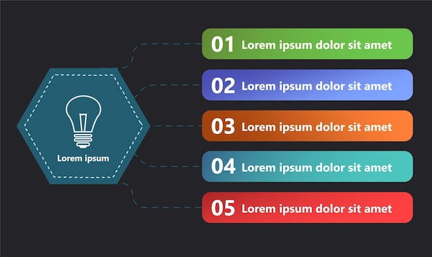 Moderne en creatieve infographics gemaakt in de vorm van een vector sjabloon Helderkleurige en abstracte ontwerpelementen worden gebruikt Voor gebruik in presentaties webontwerp en rapporten Eenvoudig en duidelijk
