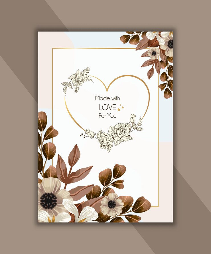Vector moderne en creatieve kaart met een hart in goud en wit