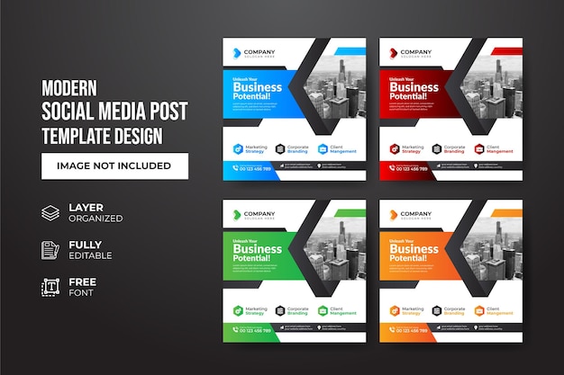 Moderne en creatieve social media postsjabloon voor digitaal marketingbureau