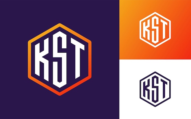 Moderne en eenvoudige beginletters KST Monogram Logo Vector Icon voor bedrijf of sportteam