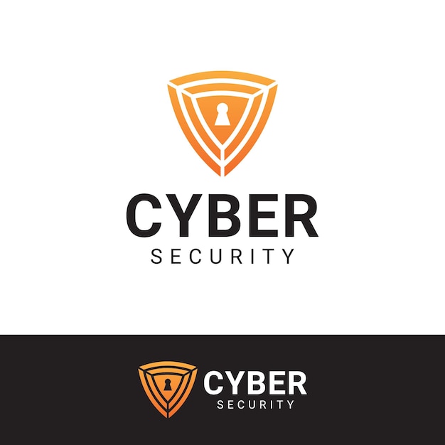 Moderne en eenvoudige Cyber Security Logo Vector Icon. Sjabloon voor digitaal cyberbeveiligingslogo.