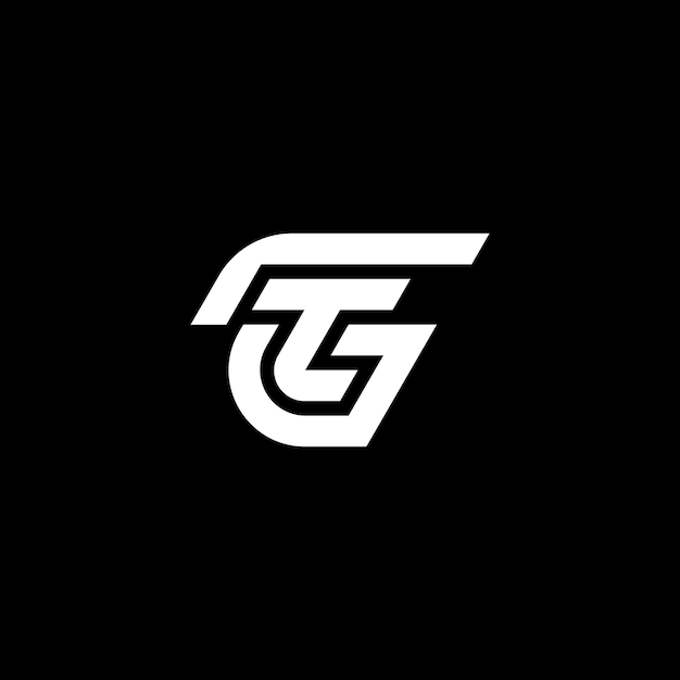 moderne en elegante letter GT of TG eerste logo