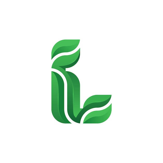 Moderne en elegante letter L-blad of bladeren-logo