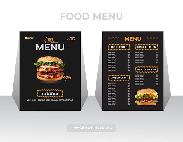 Vector moderne en luxe menu ontwerpsjabloon