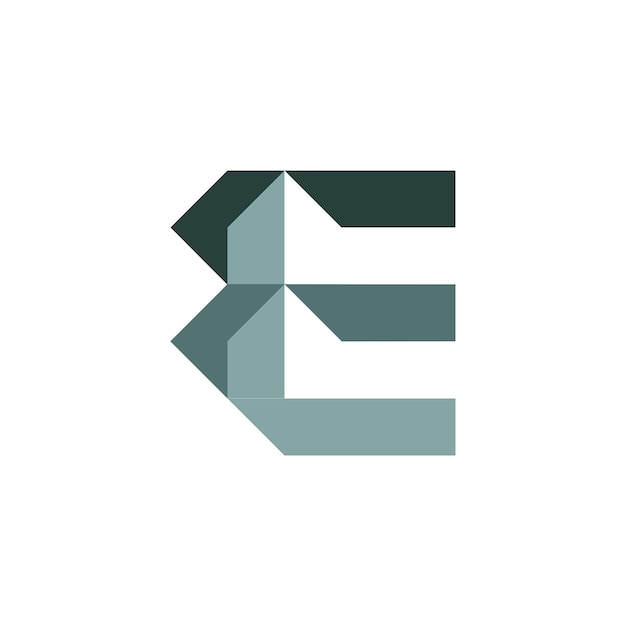 Vector moderne en platte letter e woningbouw constructie logo