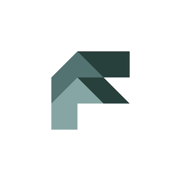 Vector moderne en platte letter f woningbouw constructie logo