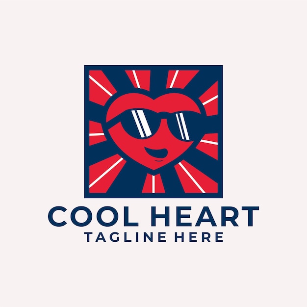 Moderne en speelse Cool Heart Logo Vector