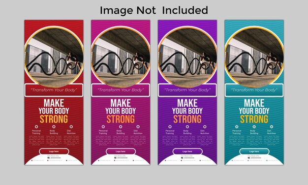 Vector moderne en trend fitness gezondheid x banner of standee banner ontwerpsjabloon vectorbestand