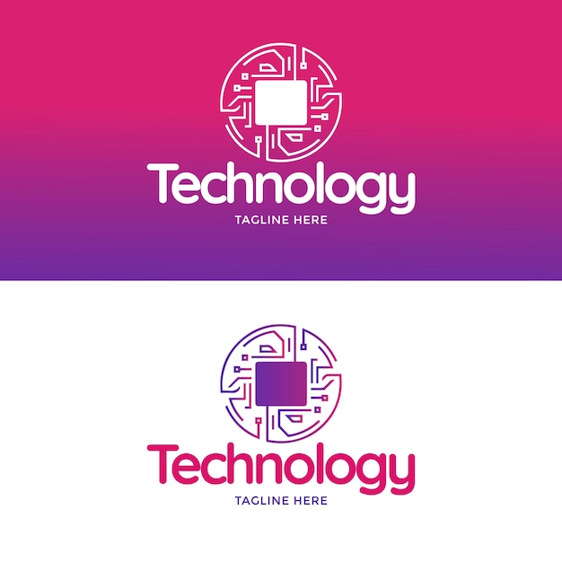 Moderne en unieke stijl technologie logo