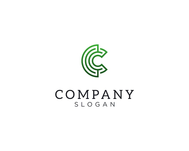 Moderne en verfijnde letter CC of 2C eerste logo.