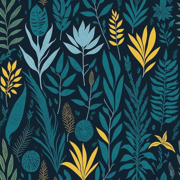 Moderne exotische jungle planten illustratie patroon Creatieve collage hedendaagse bloemen naadloze patt