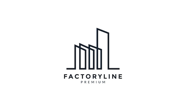 Moderne fabriek lijn overzicht logo vector pictogram ontwerp