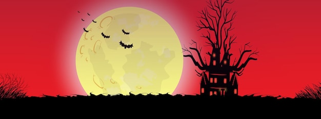 Moderne facebookbanner met halloween-concept