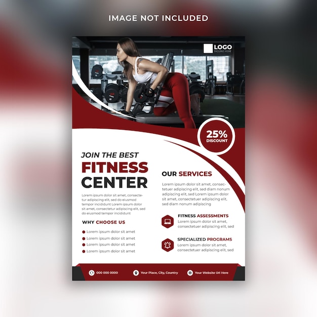 Vector moderne fitness gym flyer sjabloonontwerp