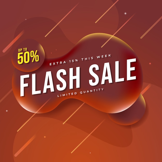 moderne flash verkoop banner op vloeistof