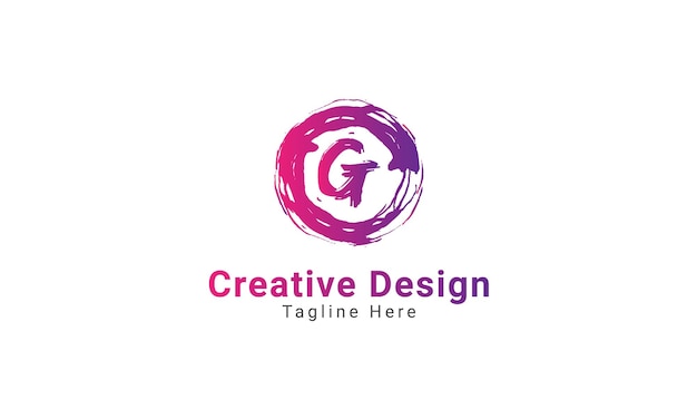 Moderne g brief cirkel logo ontwerpsjabloon