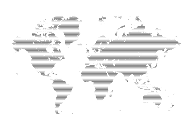 Moderne gearceerde wereldkaart Flat Earth globe wereldkaart