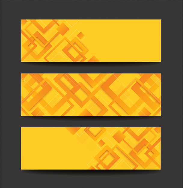 Moderne gele vierkante verloop banner