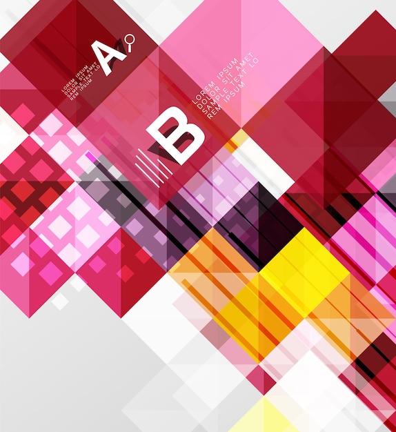 Moderne geometrische abstracte achtergrondvierkanten met infographics voorbeeldtekst