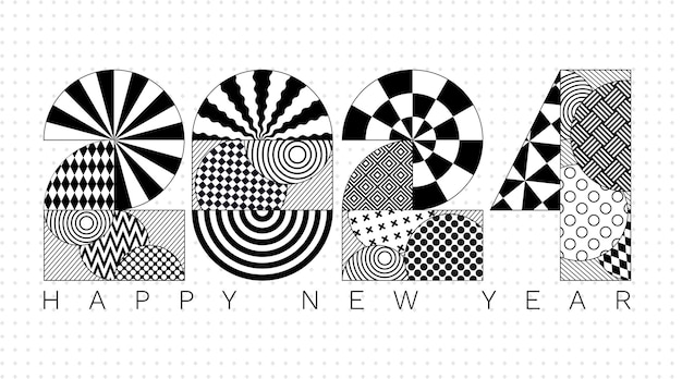 moderne geometrische belettering nieuwjaarskaart memphis stijl lettertype