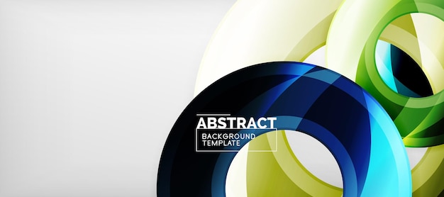 Moderne geometrische cirkels abstracte achtergrond kleurrijke ronde vormen met schaduweffecten