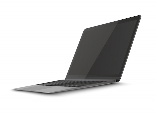 Vector moderne glanzende laptop geïsoleerd.