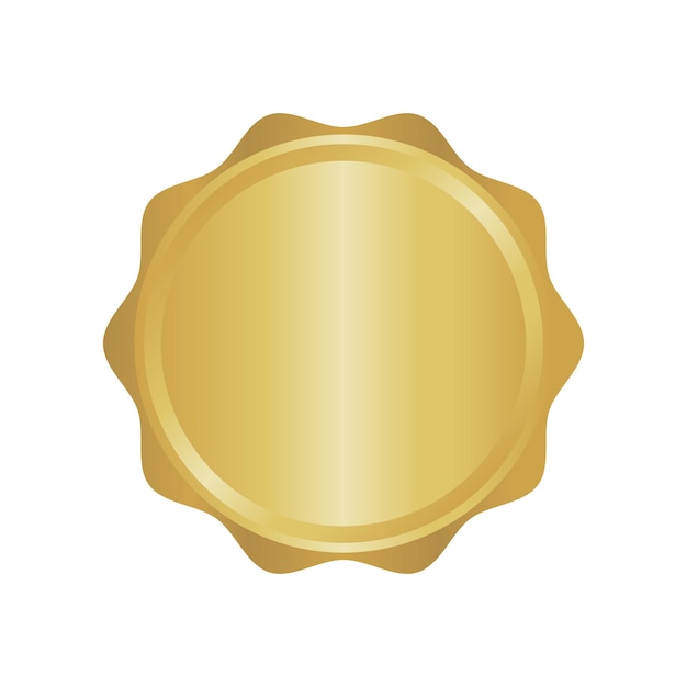 Moderne gouden cirkel metalen badge, label en ontwerpelementen. Vector illustratie.