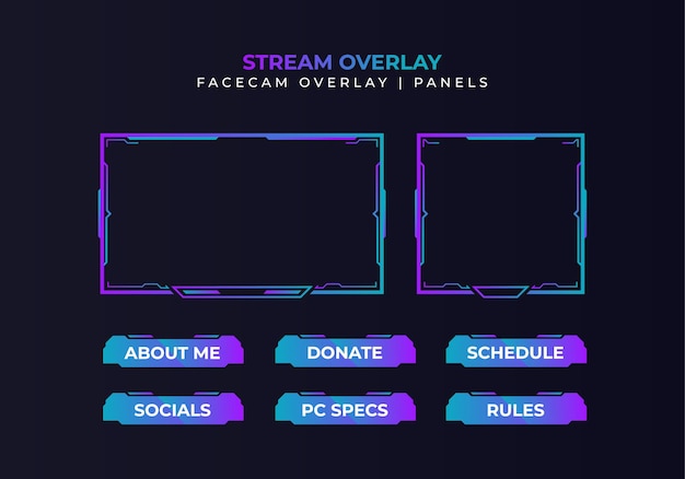 Moderne gradient facecam-overlay, panelenontwerp