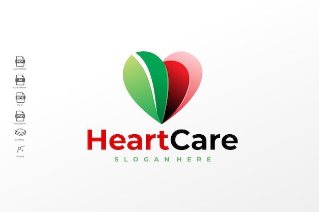 Moderne gradiënt kleurrijke hart zorg Logo sjabloon illustratie Vector