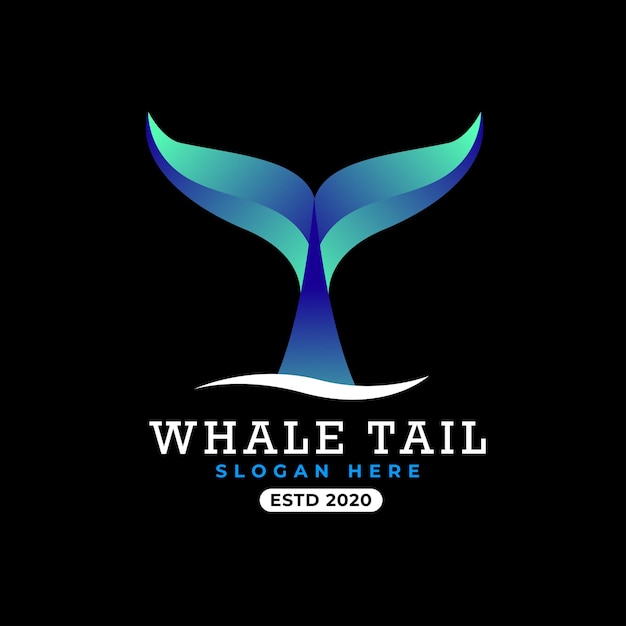 Moderne gradiënt kleurrijke Whale staart logo sjabloon illustratie vector