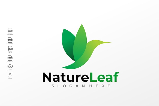 Moderne groene natuur blad Logo ontwerp sjabloon Vector