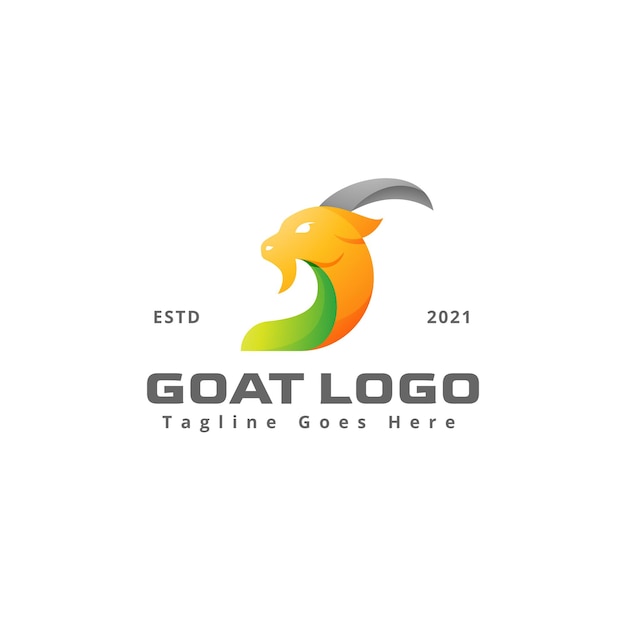 moderne hoofd geit logo ontwerpsjabloon
