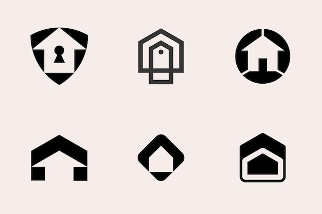 moderne huis huis logo type set