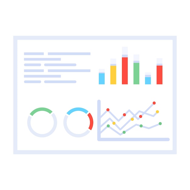 Moderne icoon van data-analyse in vlakke stijl