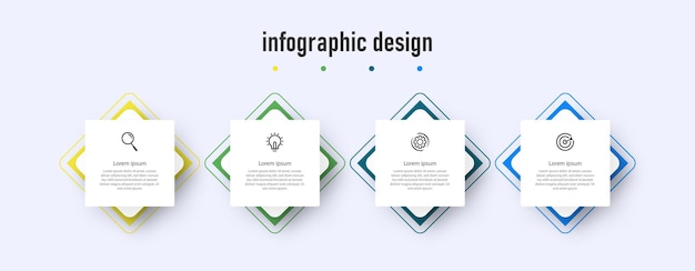 Moderne infographic bedrijfssjabloon en datavisualisatie met 4 opties.