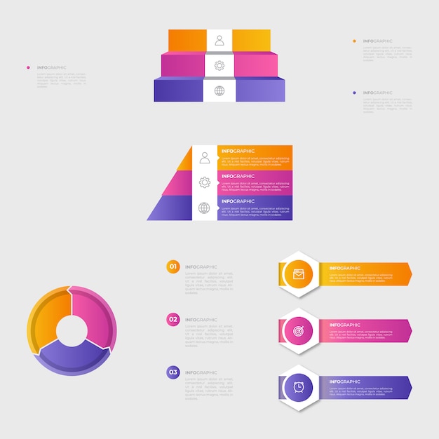 Vector moderne infographic elementenverzameling