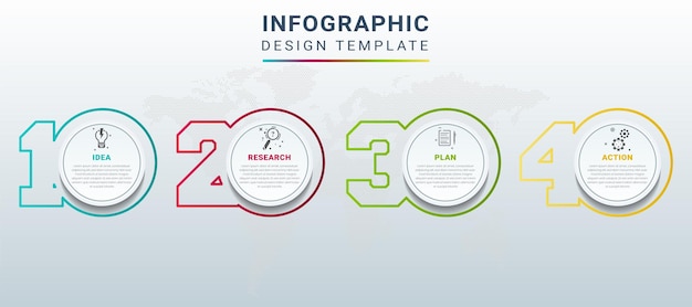 Moderne infographic nummervector met wereldkaart