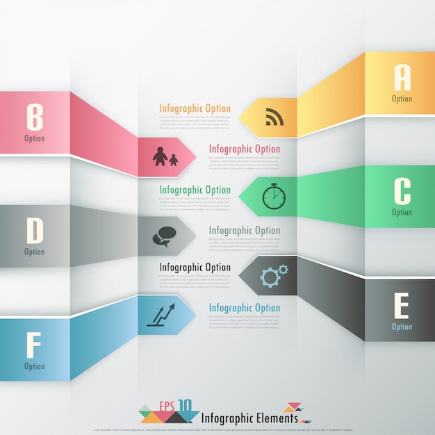 Moderne infographic optiesbanner met linten