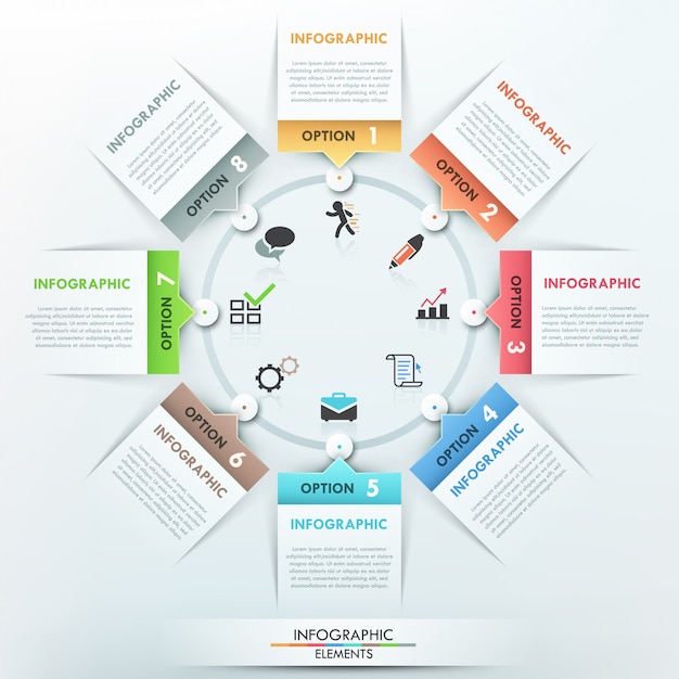 Moderne infographic optiesjabloon