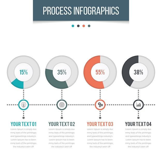 Moderne infographic proces sjabloon