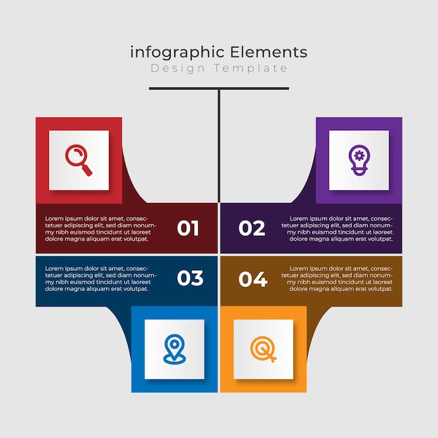 Moderne infographic processjabloon met 4 stappen