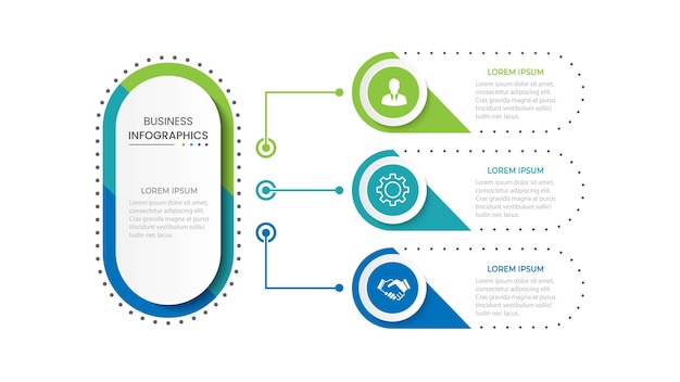 Moderne infographic sjabloon. Creatief ontwerp met cirkelelementen met marketingpictogrammen.