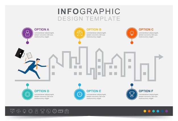 Moderne infographic zakelijke presentatiesjabloon