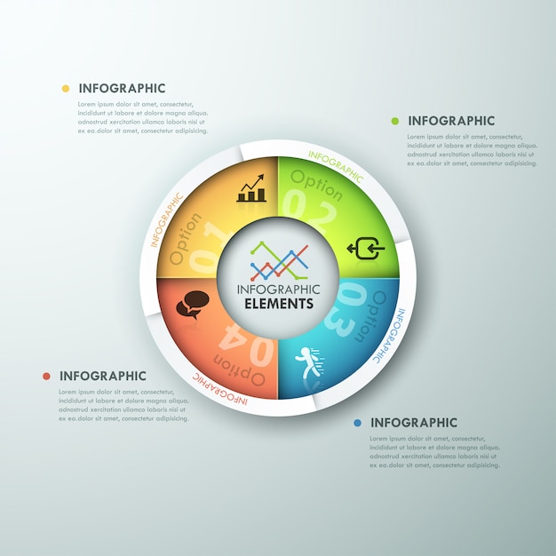 Moderne infographics cyclus papieren sjabloon