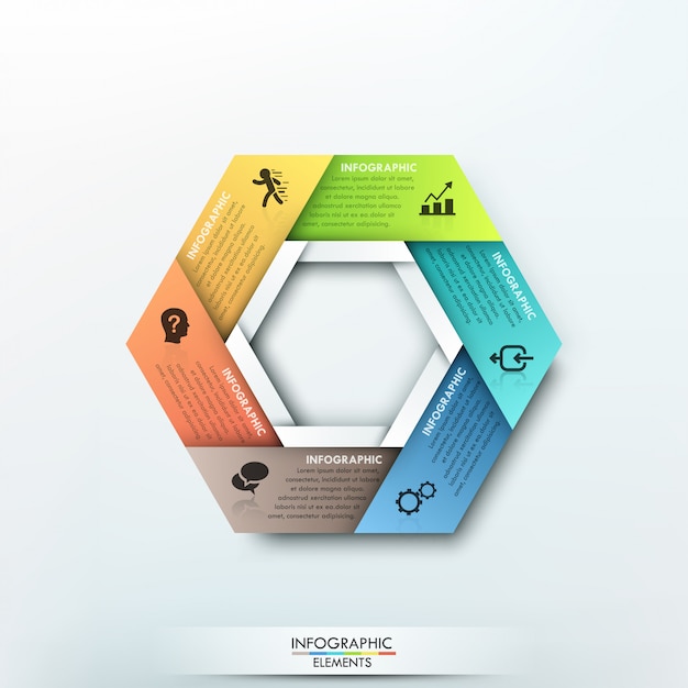 Moderne infographics cyclus papieren sjabloon