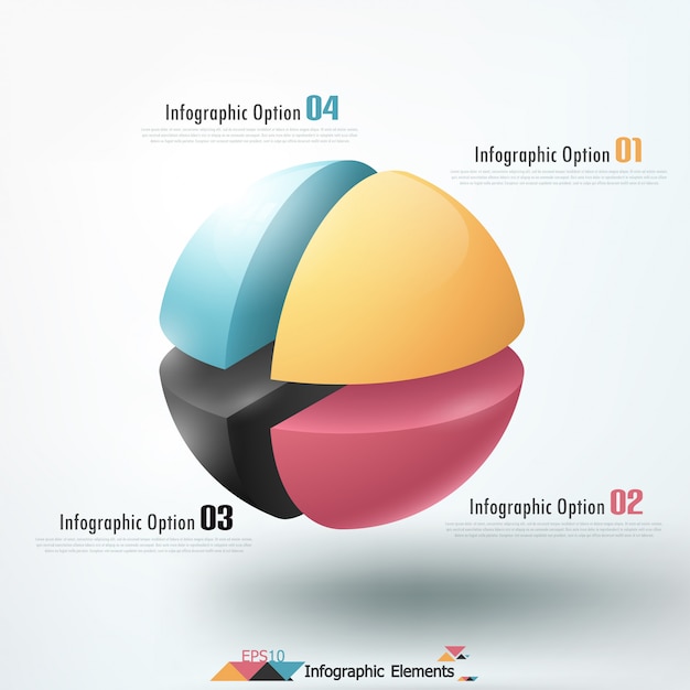 Moderne infographics opties banner met bol