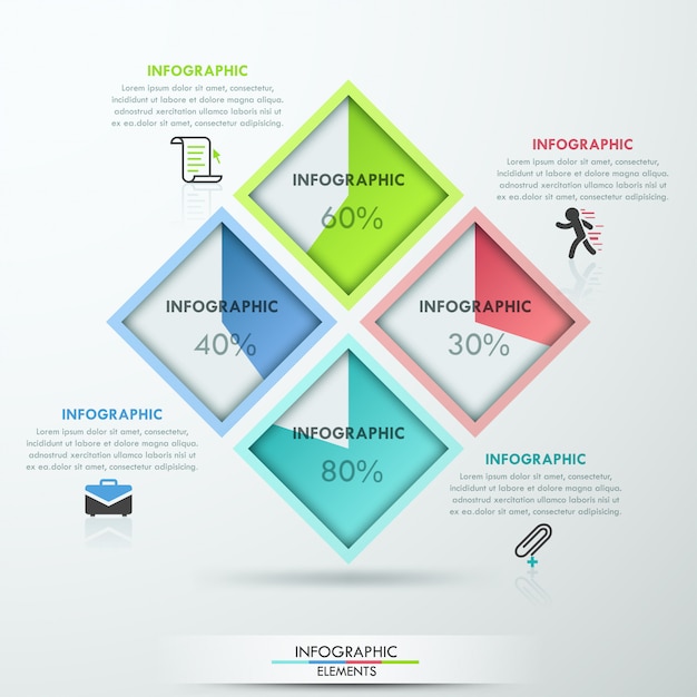 Moderne infographics opties sjabloon