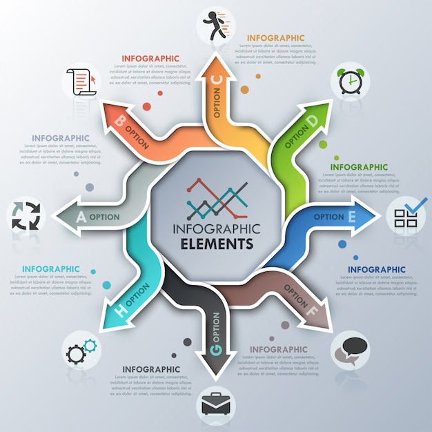 Moderne infographics opties sjabloon